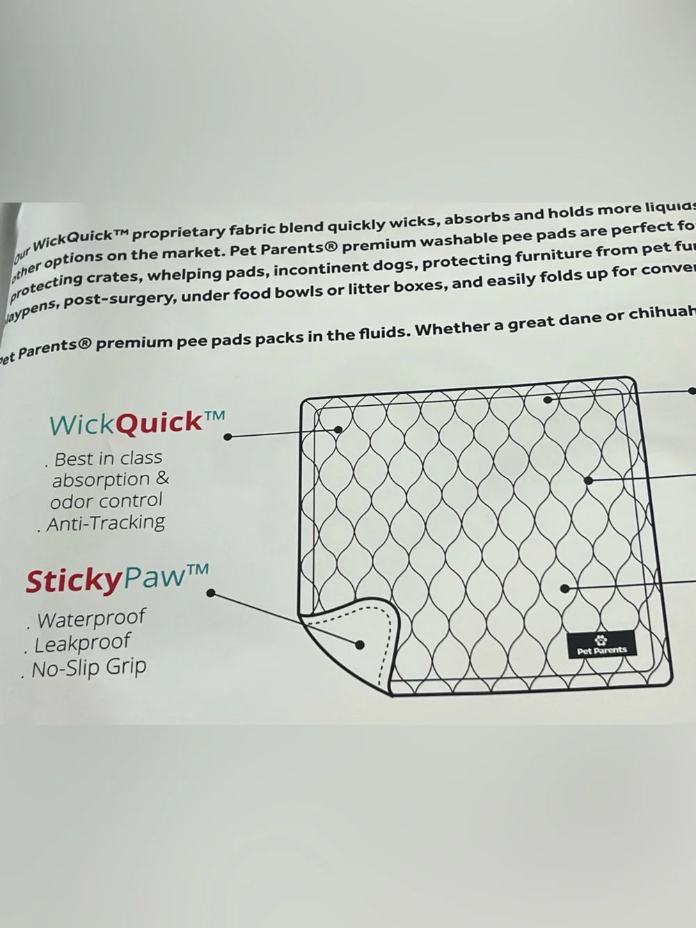🆕 Pet Parents WASHABLE Pee Pads set of 2 XS 18” X 24”